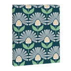 Modern mid century retro flower blue Canvas Print Gallery Image 6