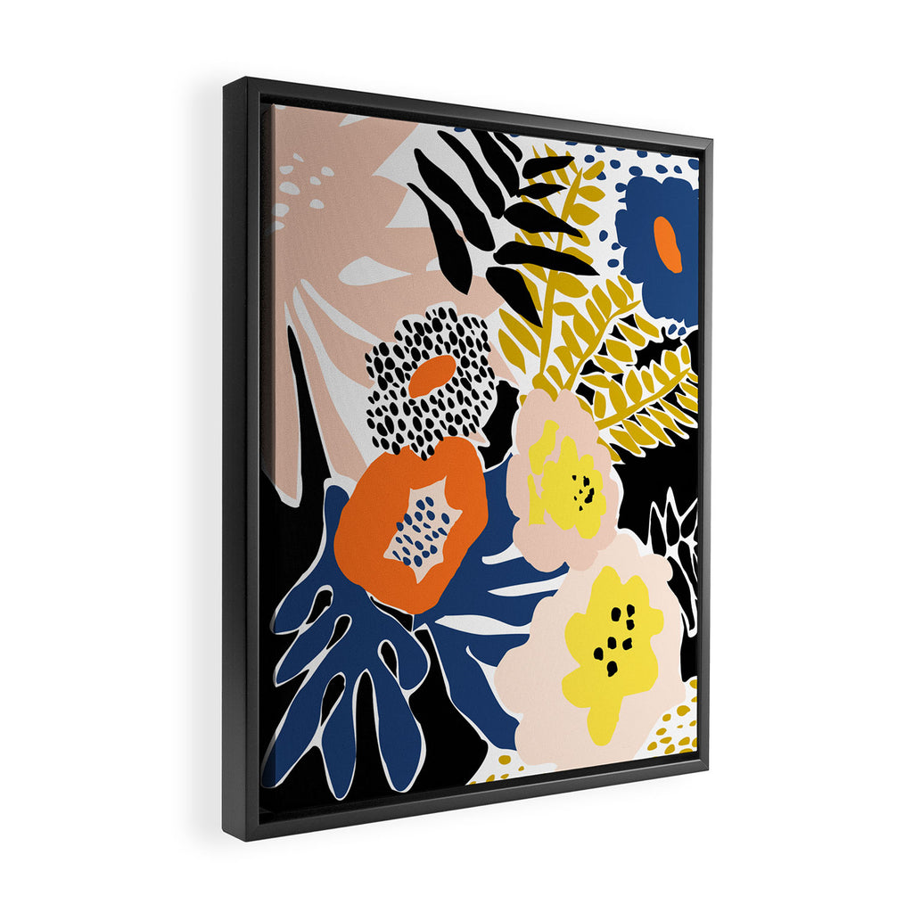More design for a happy life - with black Framed Canvas Print Gallery Image 2