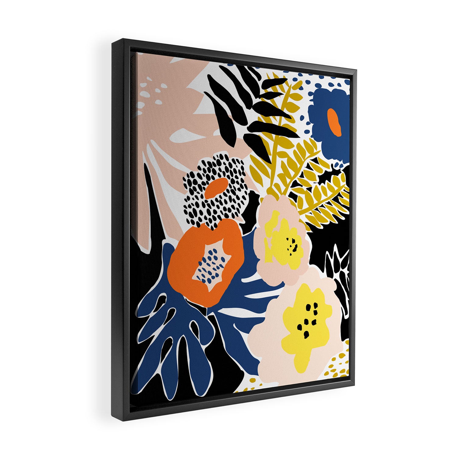 More design for a happy life - with black Framed Canvas Print Gallery Image 2