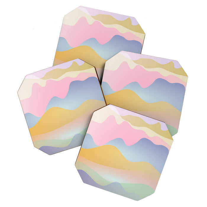 Morning glow Ombre landscape  Coaster Gallery Image 1