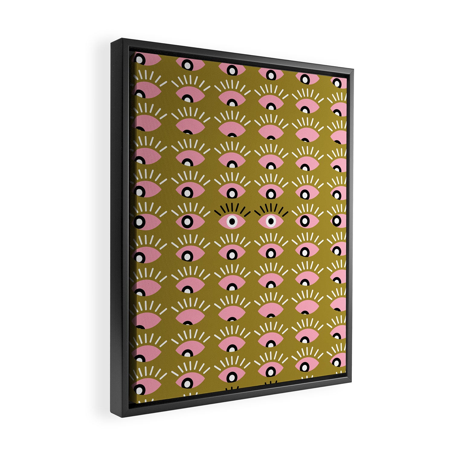 Moss green looking for you Framed Canvas Print Gallery Image 2