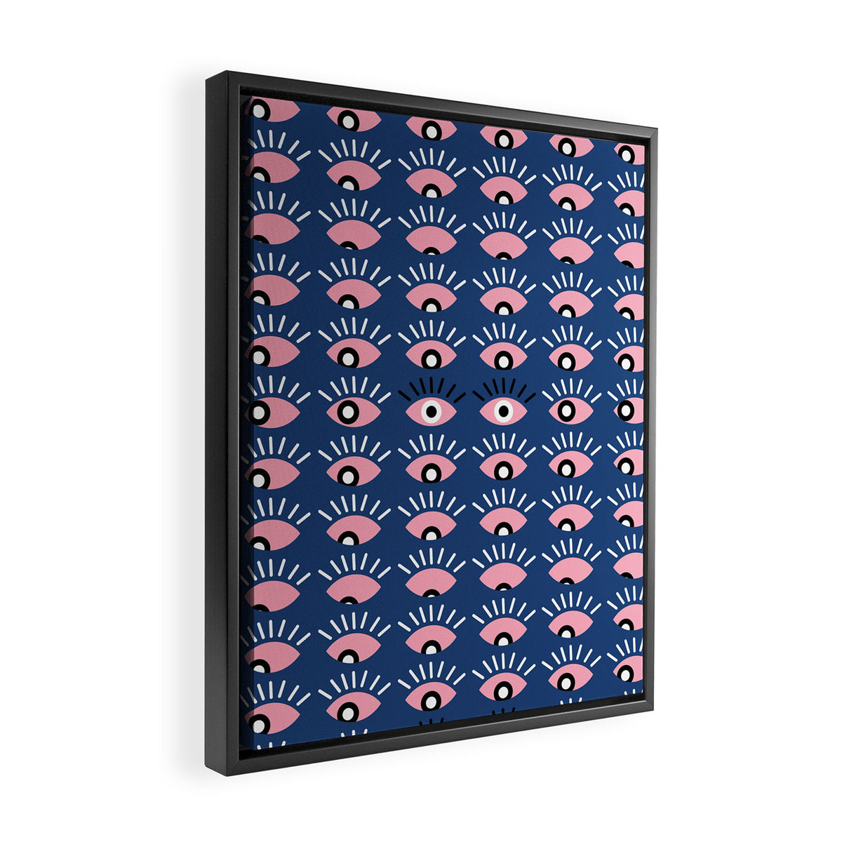 Navy blue looking for you Framed Canvas Print Gallery Image 2