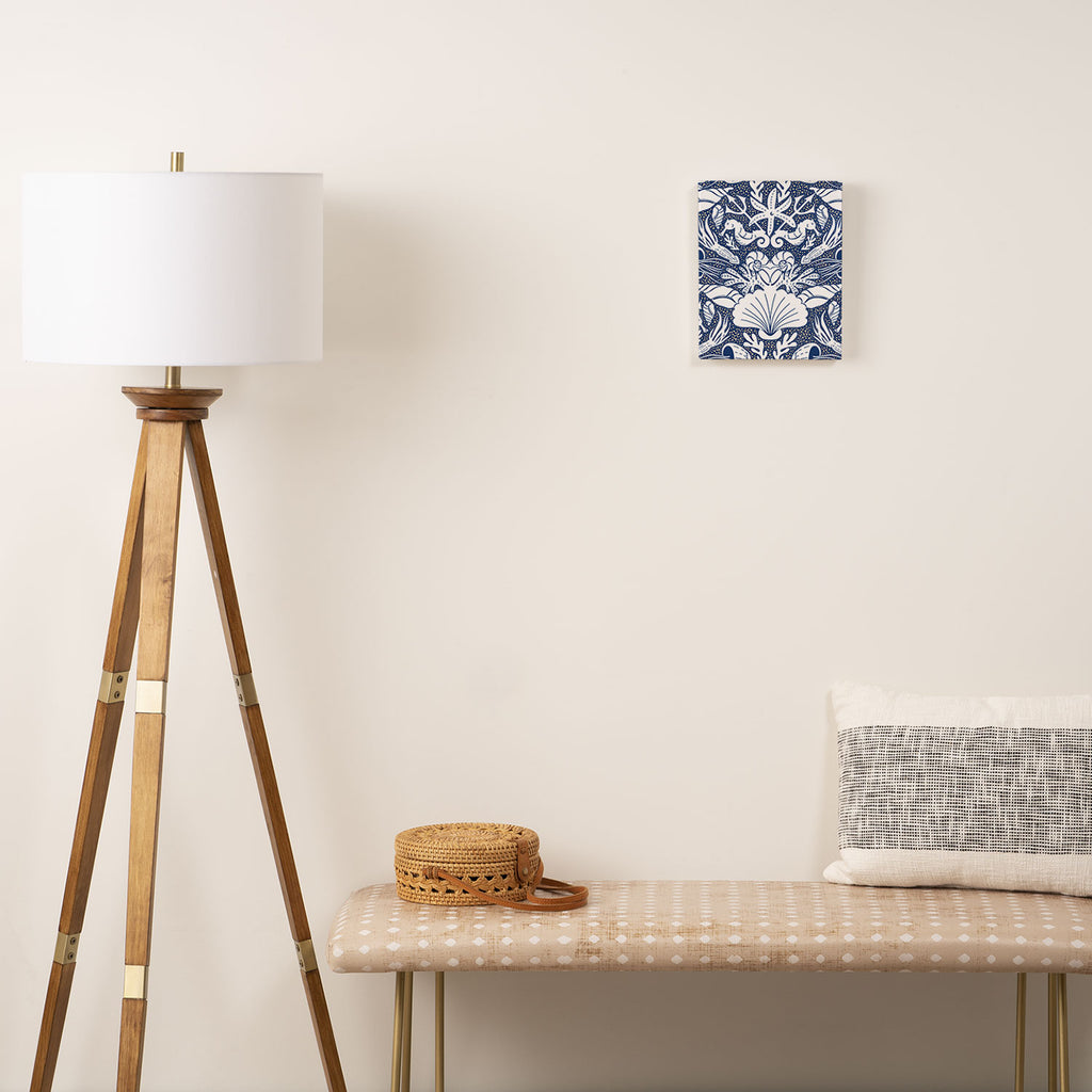 Neptune's joy blue damask reworked Canvas Print Gallery Image 2