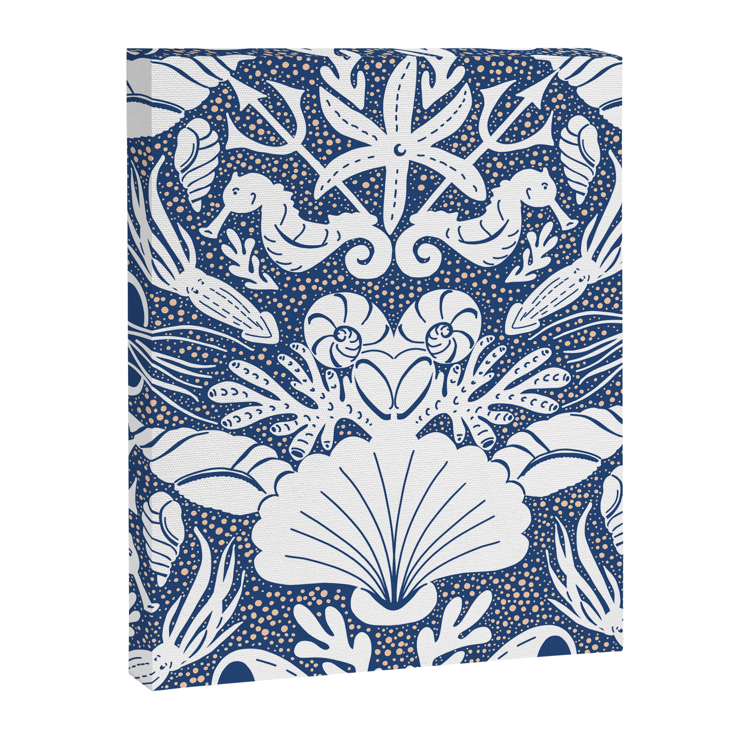 Neptune's joy blue damask reworked Canvas Print Gallery Image 8