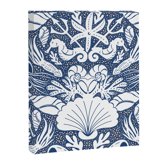 Neptune's joy blue damask reworked Canvas Print Gallery Image 1
