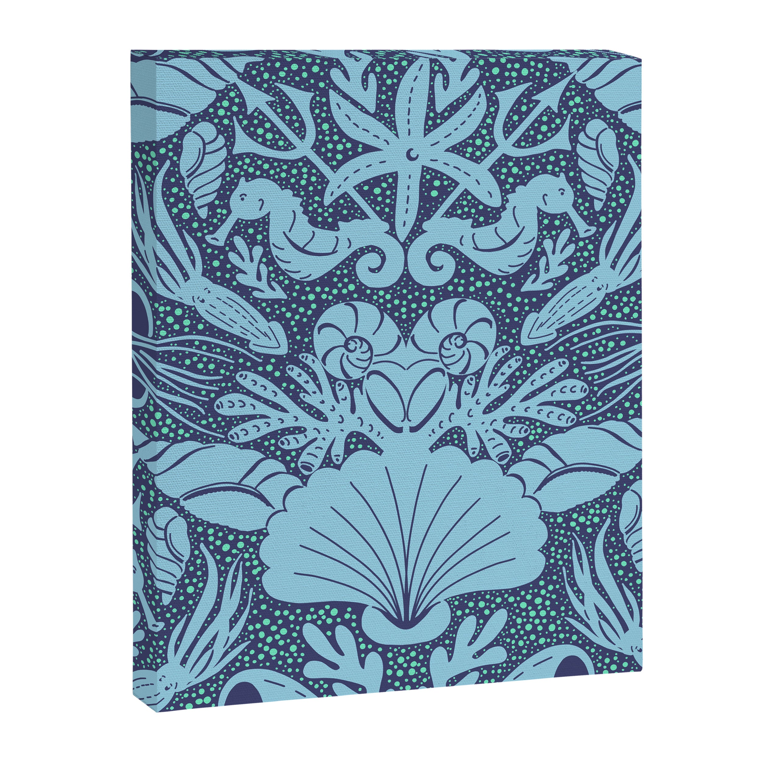 Neptune's joy dublex blue damask reworked Canvas Print Gallery Image 8