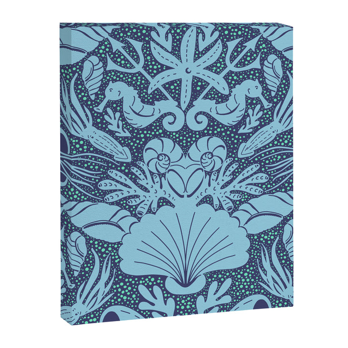 Neptune's joy dublex blue damask reworked Canvas Print Gallery Image 1