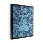 Neptune's joy dublex blue damask reworked Framed Canvas Print Gallery Image 2