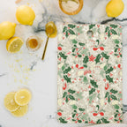 Festive Botanical Bird Pattern Cutting Board Gallery Image 2