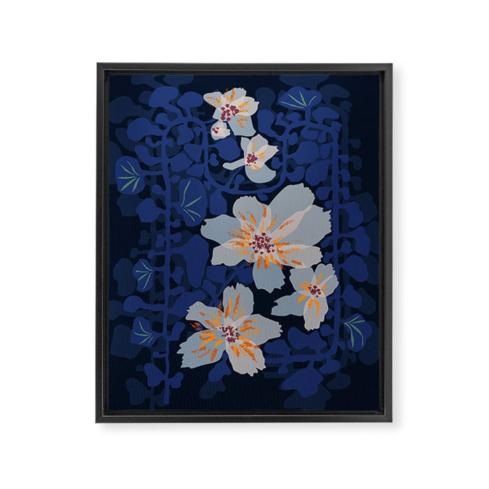 Orchid shadow blue notes Framed Canvas Print Gallery Image 1