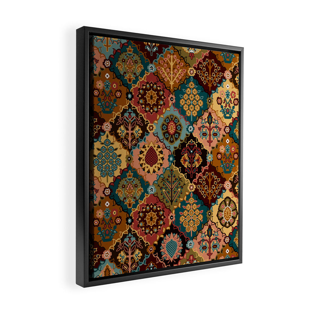 Oriental granny squares Framed Canvas Print Gallery Image 2