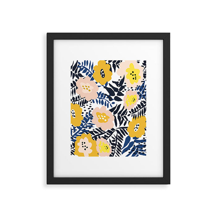 Outdoor: florals matching to design for a happy life Framed Art Print Gallery Image 1