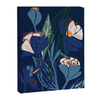Outside at night â modern floral illustration Canvas Print Gallery Image 6