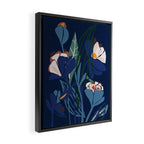 Outside at night â modern floral illustration Framed Canvas Print Gallery Image 2