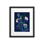 Outside at night â modern floral illustration Framed Art Print Gallery Image 5