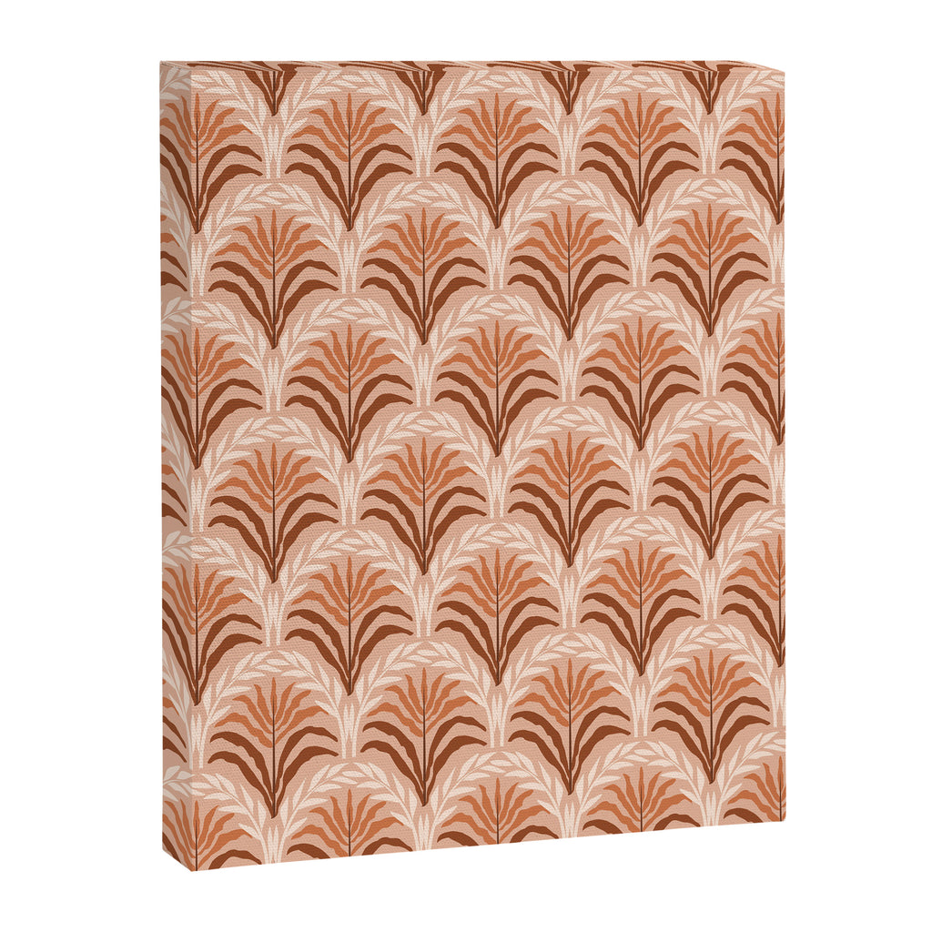 Palm leaves arch pattern - rust, terracotta, clay, desert, boho, ombre Canvas Print Gallery Image 6