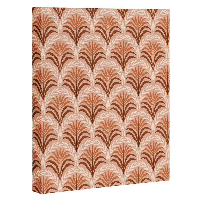 Palm leaves arch pattern - rust, terracotta, clay, desert, boho, ombre Canvas Print Gallery Image 1