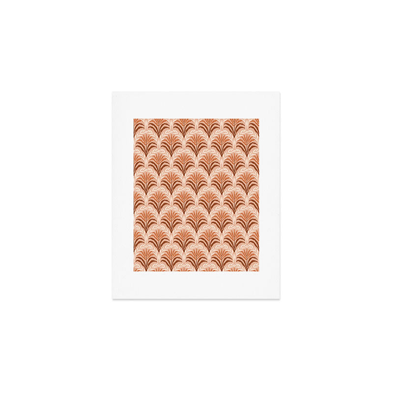 Palm leaves arch pattern - rust, terracotta, clay, desert, boho, ombre Art Print Gallery Image 1