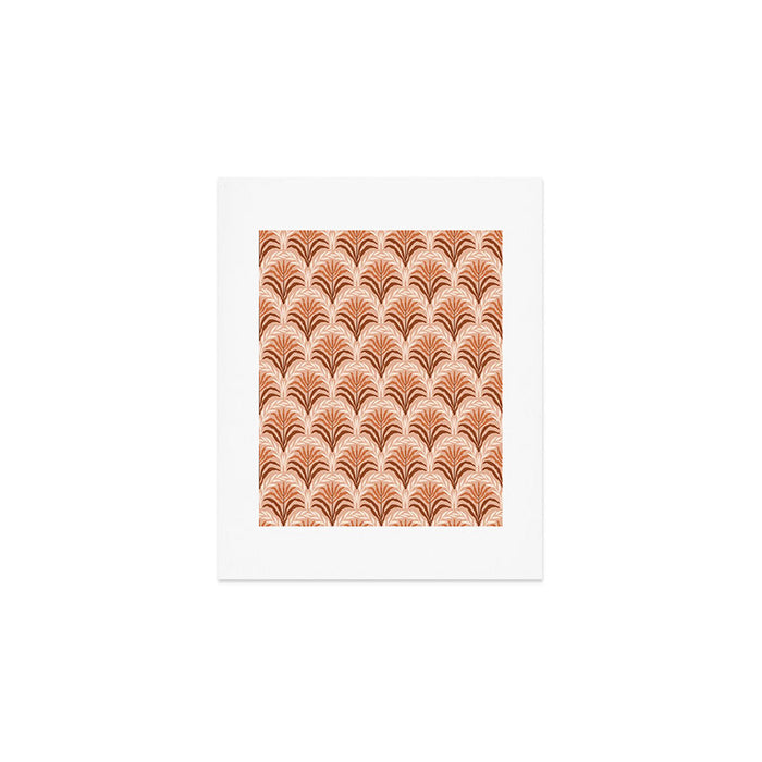 Palm leaves arch pattern - rust, terracotta, clay, desert, boho, ombre Art Print Gallery Image 1