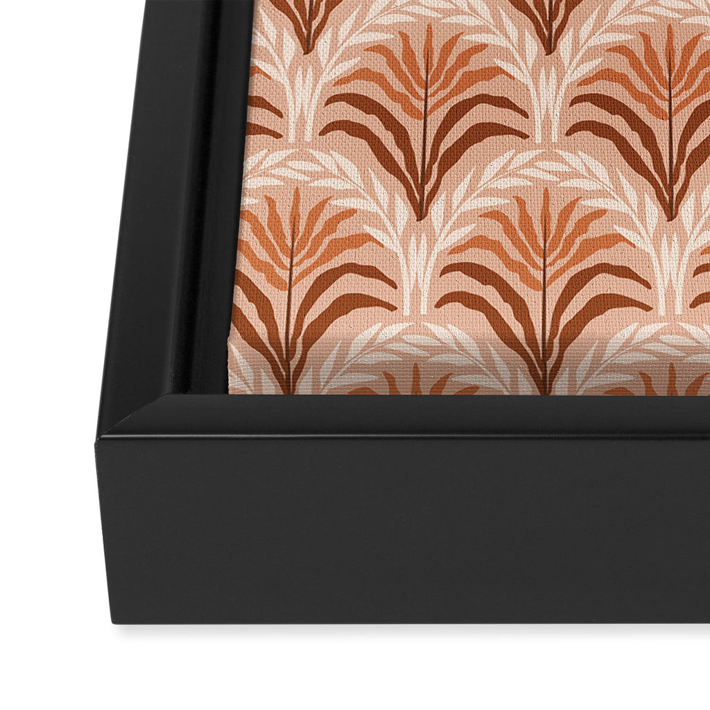 Palm leaves arch pattern - rust, terracotta, clay, desert, boho, ombre Framed Canvas Print Gallery Image 3
