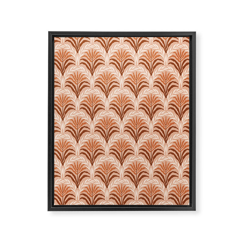 Palm leaves arch pattern - rust, terracotta, clay, desert, boho, ombre Framed Canvas Print Gallery Image 6