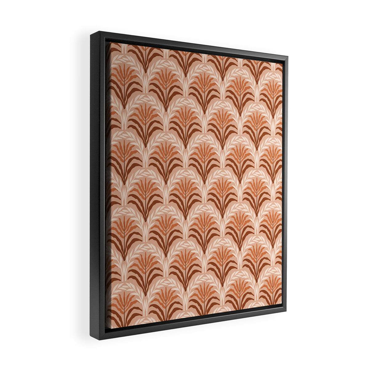 Palm leaves arch pattern - rust, terracotta, clay, desert, boho, ombre Framed Canvas Print Gallery Image 2
