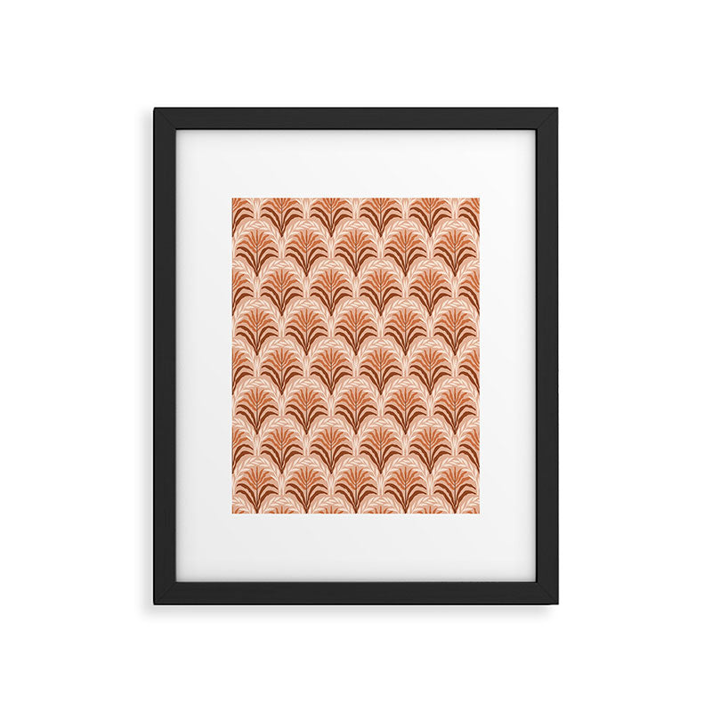 Palm leaves arch pattern - rust, terracotta, clay, desert, boho, ombre Framed Art Print Gallery Image 5