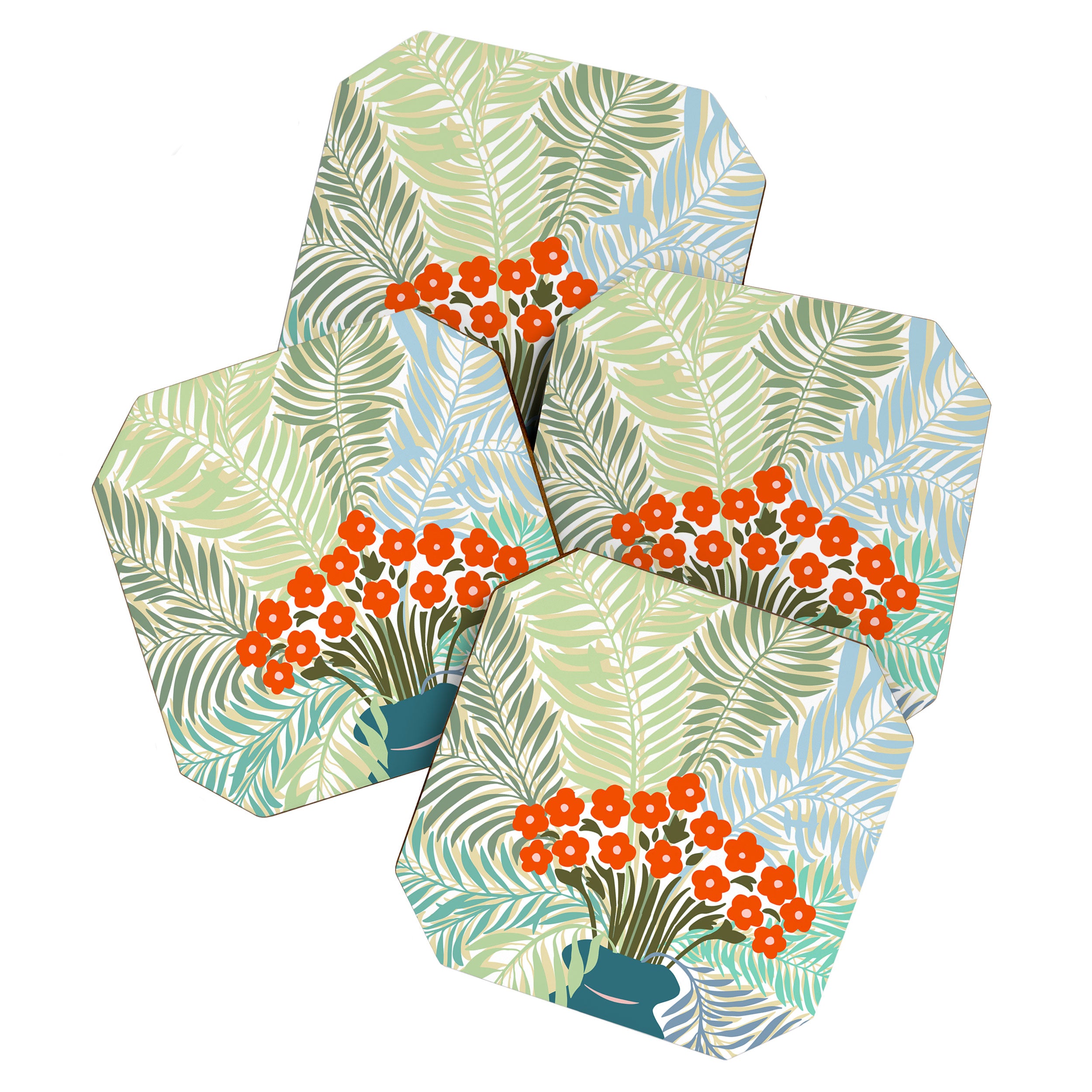 Palm tree leaf Bouquet  Coaster Gallery Image 1
