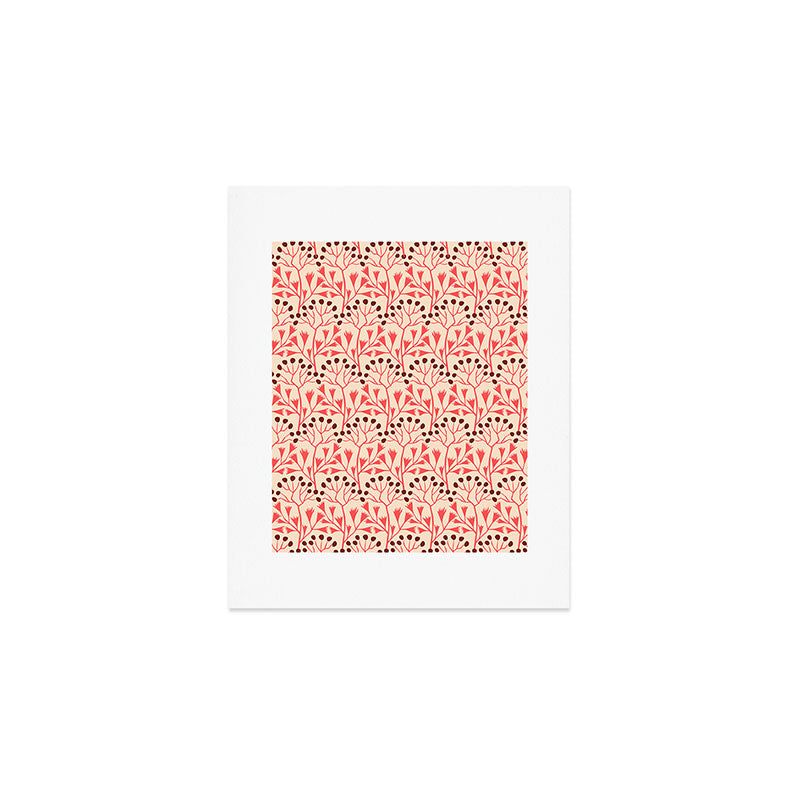 Peachy vintage flowerpattern Art Print Gallery Image 1
