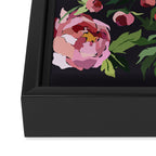 Peony dark coal background Framed Canvas Print Gallery Image 3