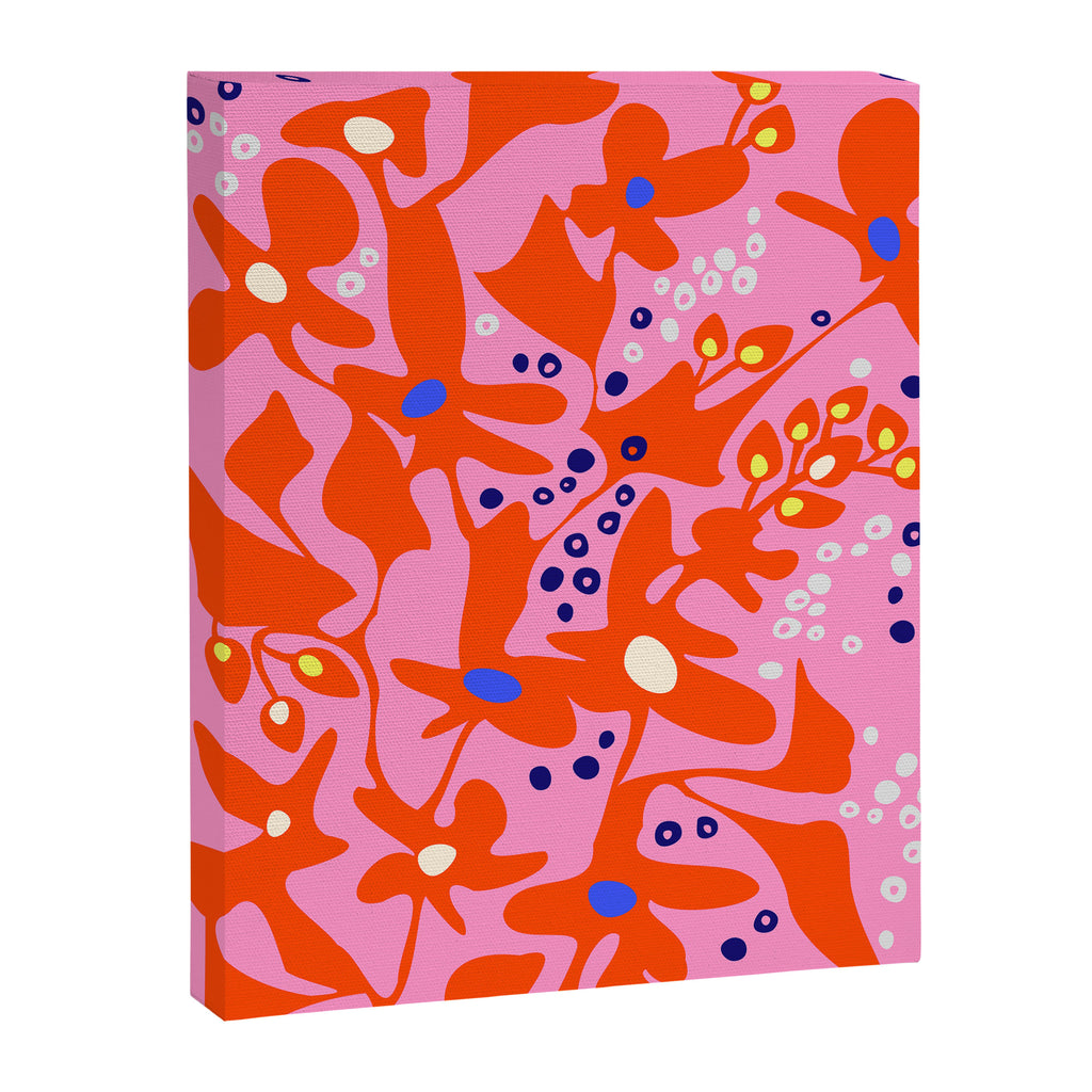 Pink home jungle: Organic shapes and flowers Canvas Print Gallery Image 6