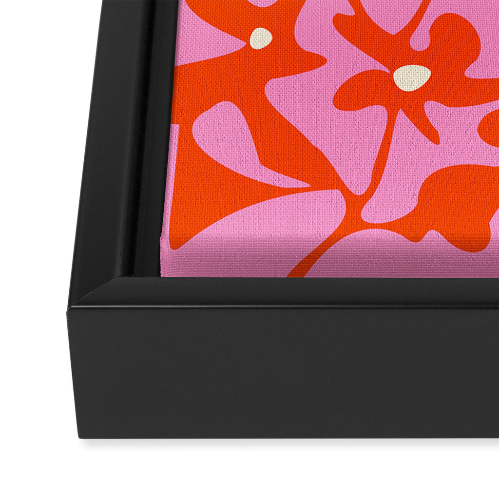 Pink home jungle: Organic shapes and flowers Framed Canvas Print Gallery Image 3