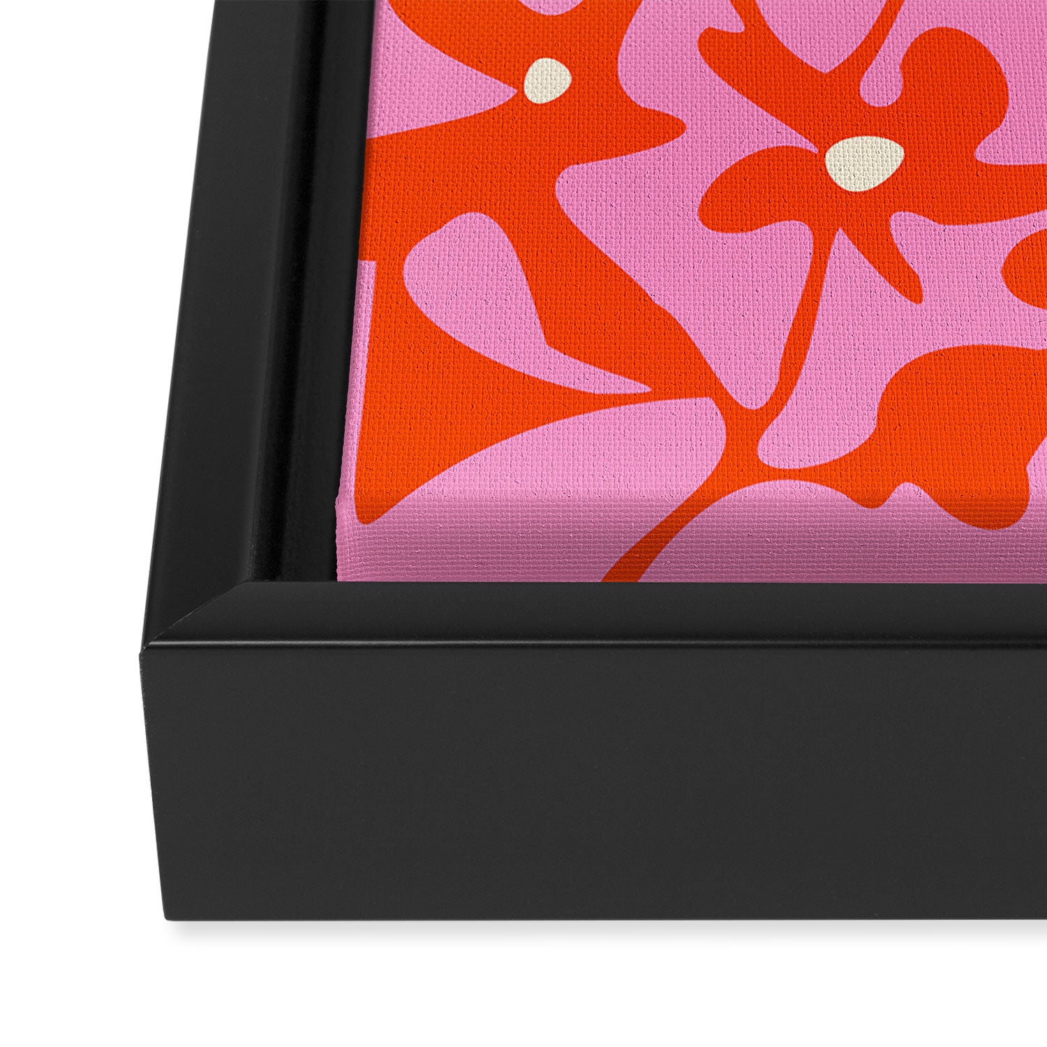 Pink home jungle: Organic shapes and flowers Framed Canvas Print Gallery Image 3