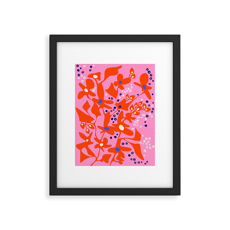 Pink home jungle: Organic shapes and flowers Framed Art Print Gallery Image 5