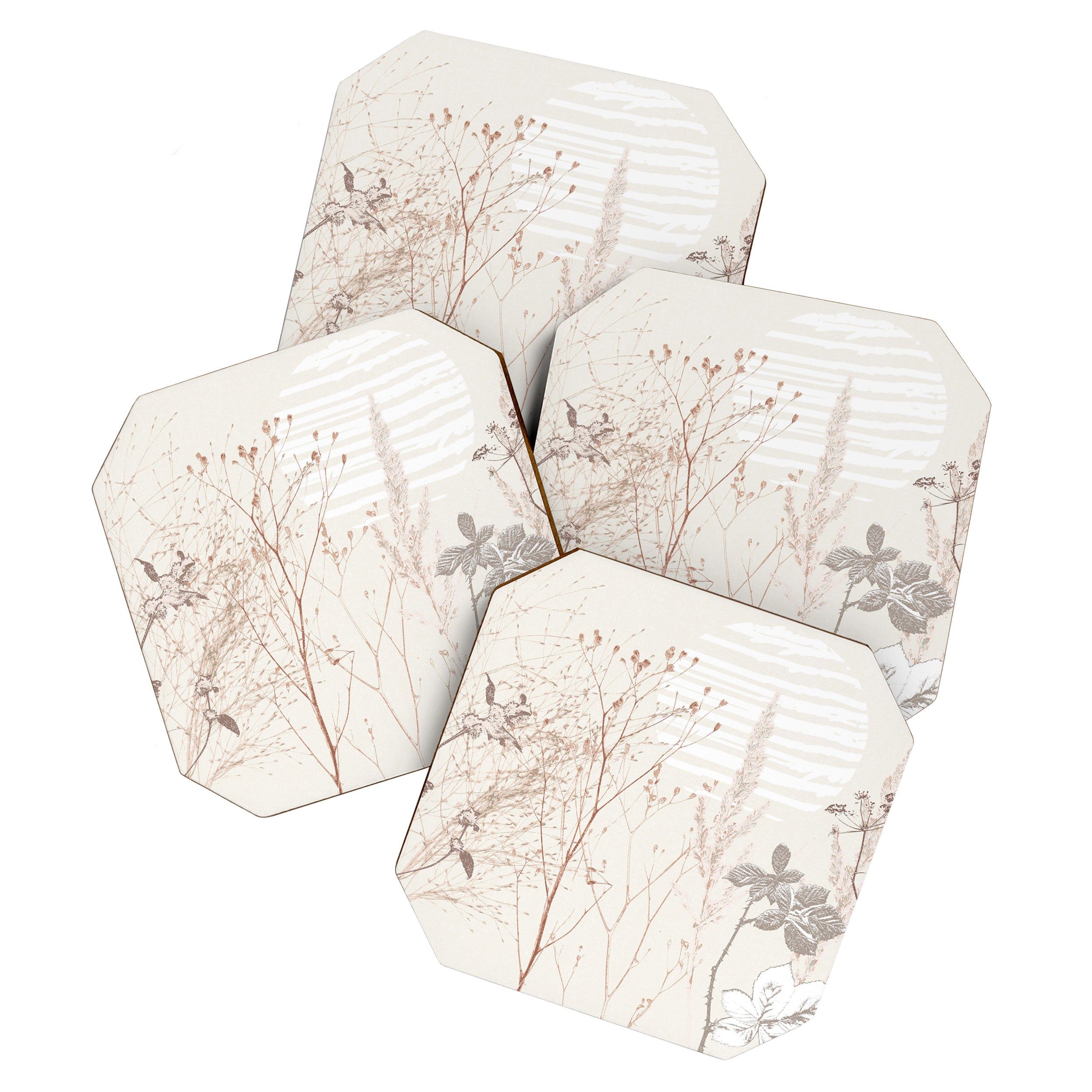Plant based calming atmosphere earthy tones Coaster Gallery Image 1