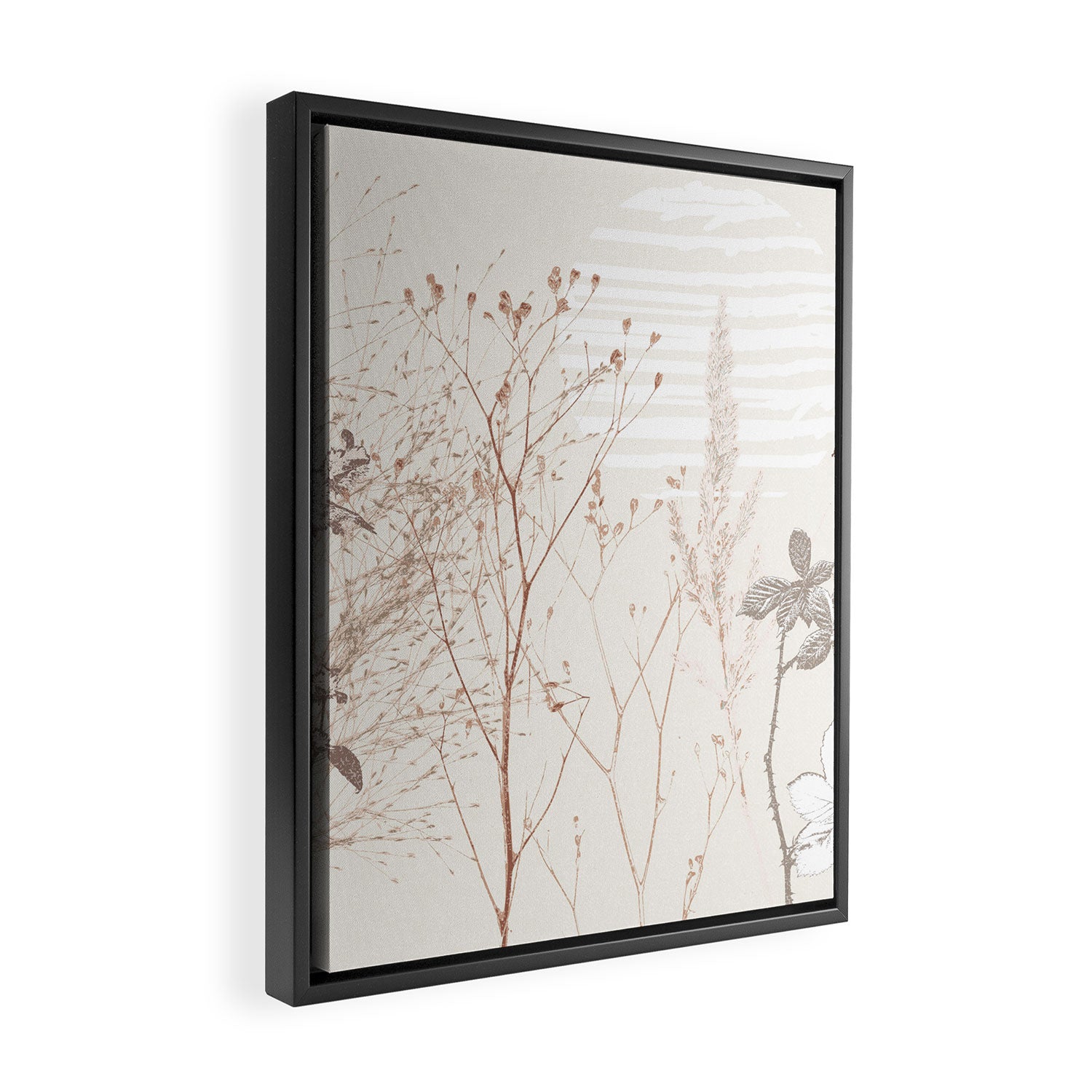 Plant based calming atmosphere earthy tones Framed Canvas Print Gallery Image 2