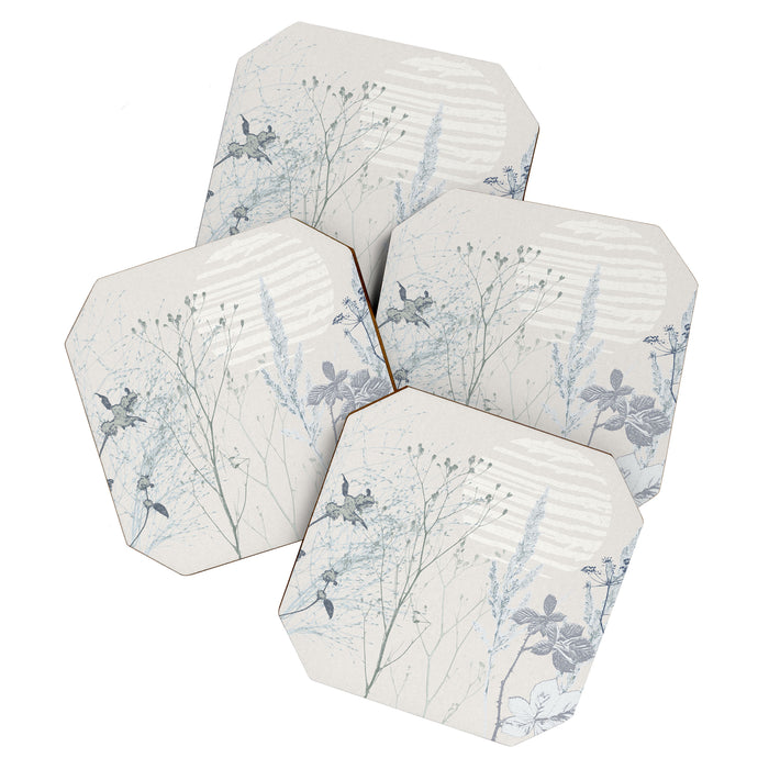 Plant based calming atmosphere soft blue Coaster Gallery Image 1
