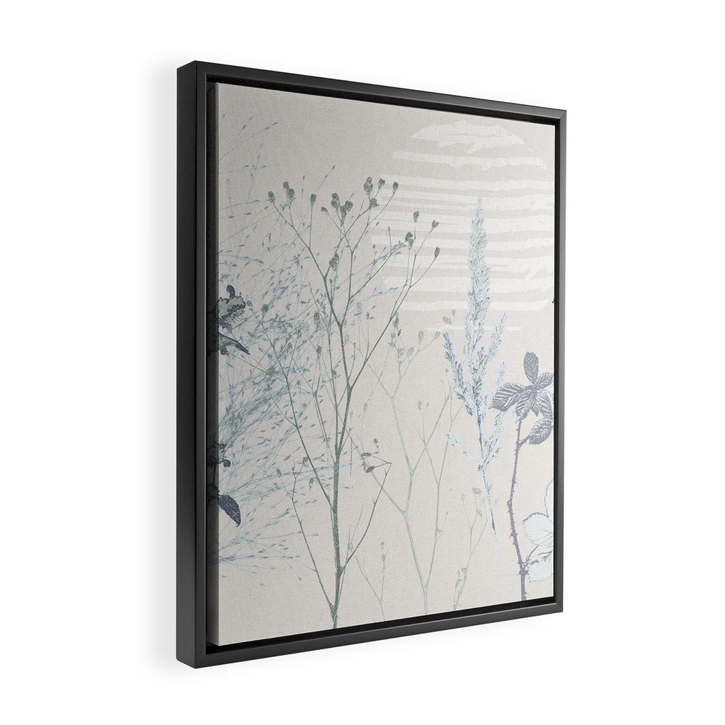 Plant based calming atmosphere soft blue Framed Canvas Print Gallery Image 2