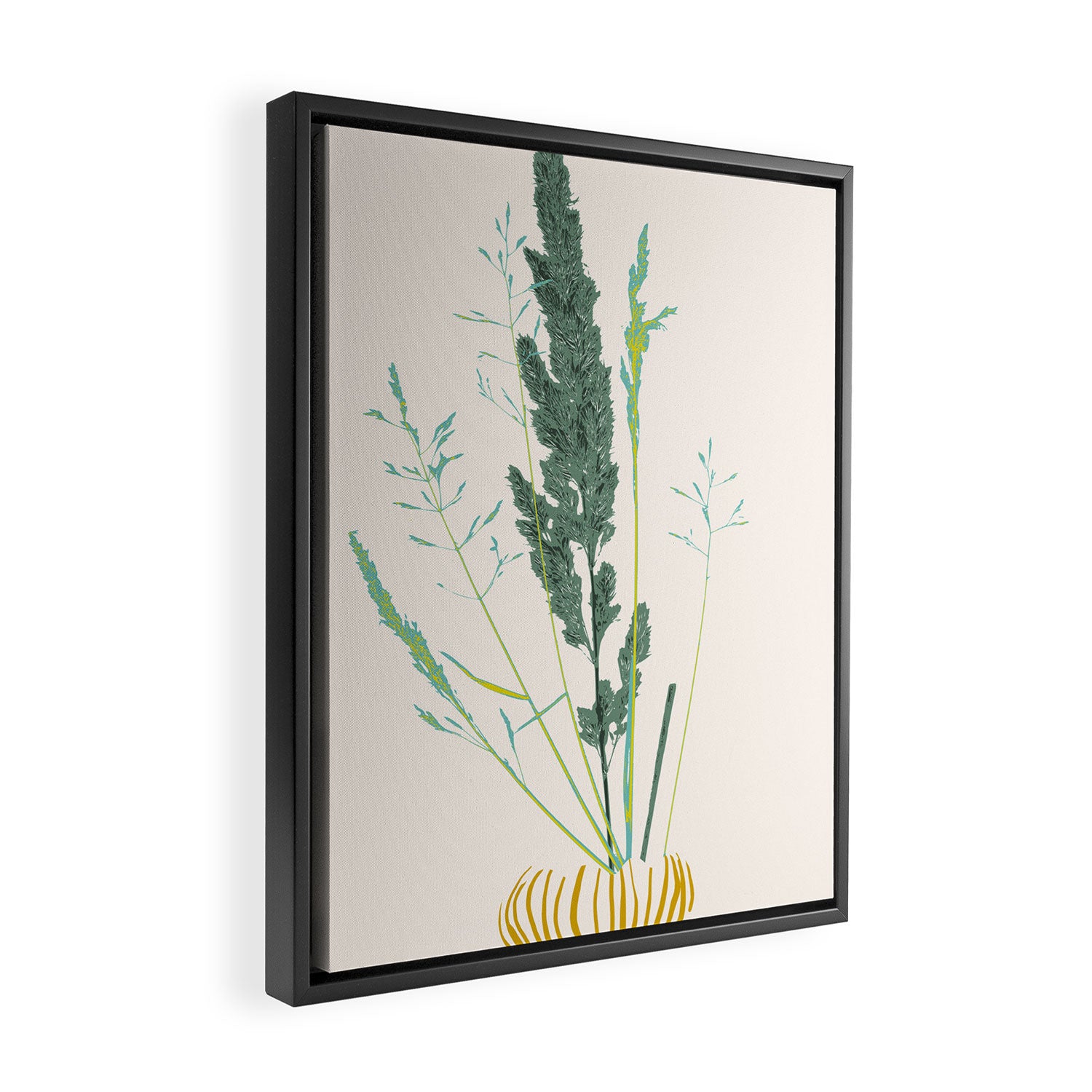 Plant based happyness Grasses 2 still life Framed Canvas Print Gallery Image 2