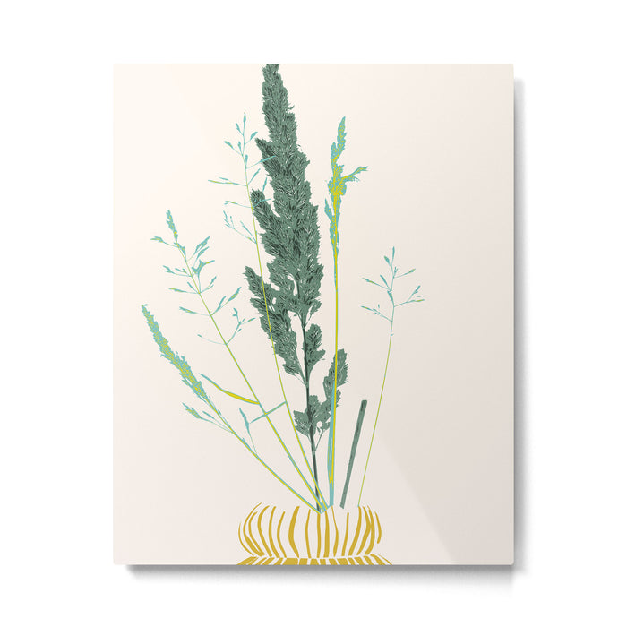 Plant based happyness Grasses 2 still life Metal Print Gallery Image 1