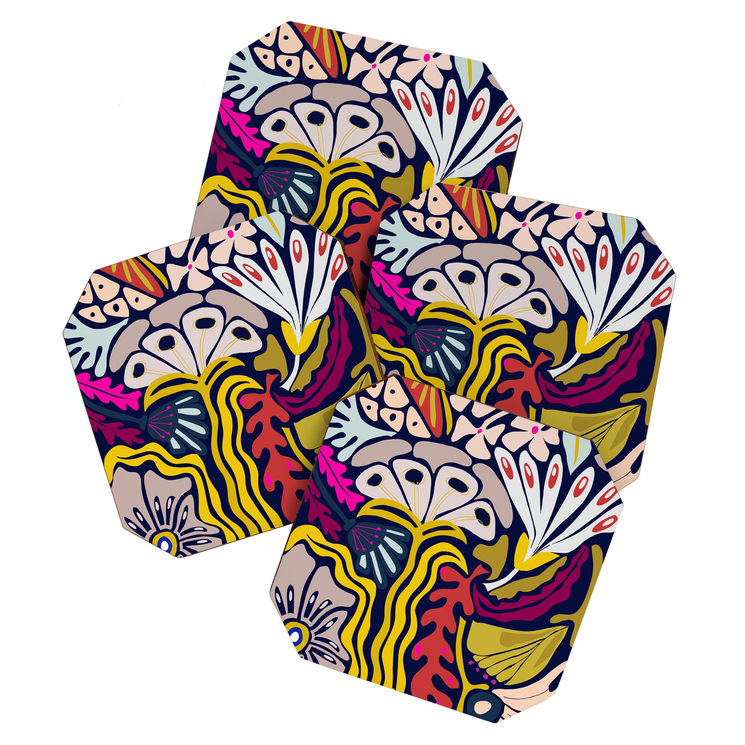 Playful flowers illustration Coaster Gallery Image 1