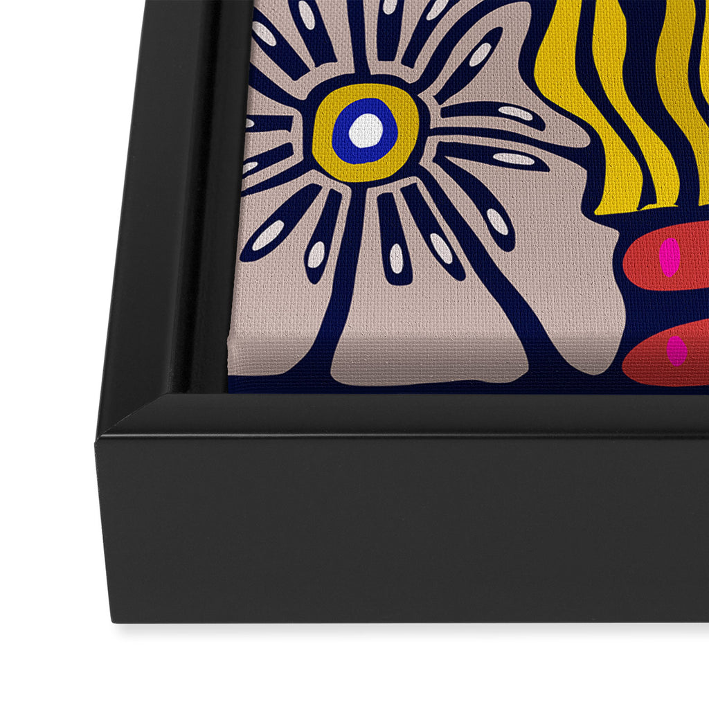 Playful flowers illustration Framed Canvas Print Gallery Image 3