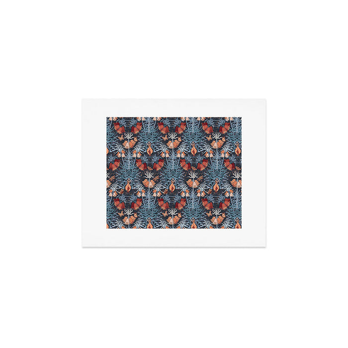 Poisonous flowers blue Damask Art Print Gallery Image 1