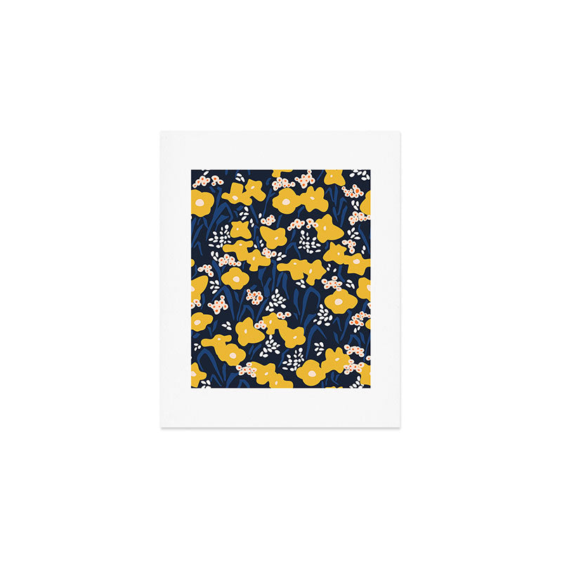 Popular floral pattern  - scandinavian style Art Print Gallery Image 1