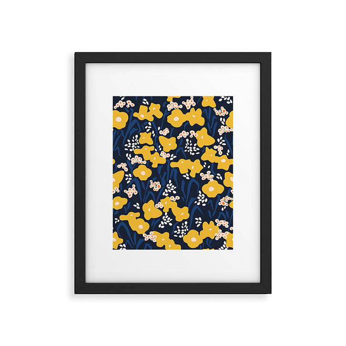 Popular floral pattern  - scandinavian style Framed Art Print Gallery Image 1