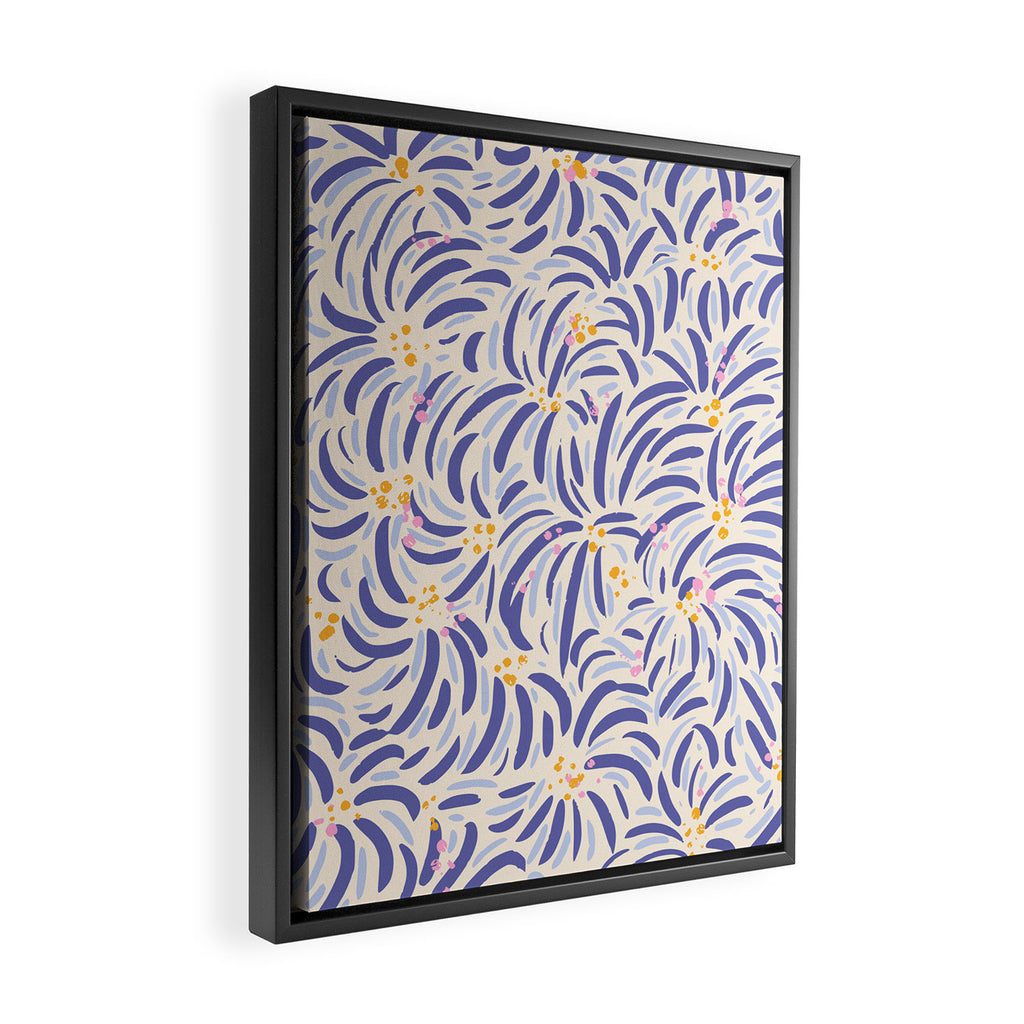 Powerful and floral pattern invers Framed Canvas Print Gallery Image 2