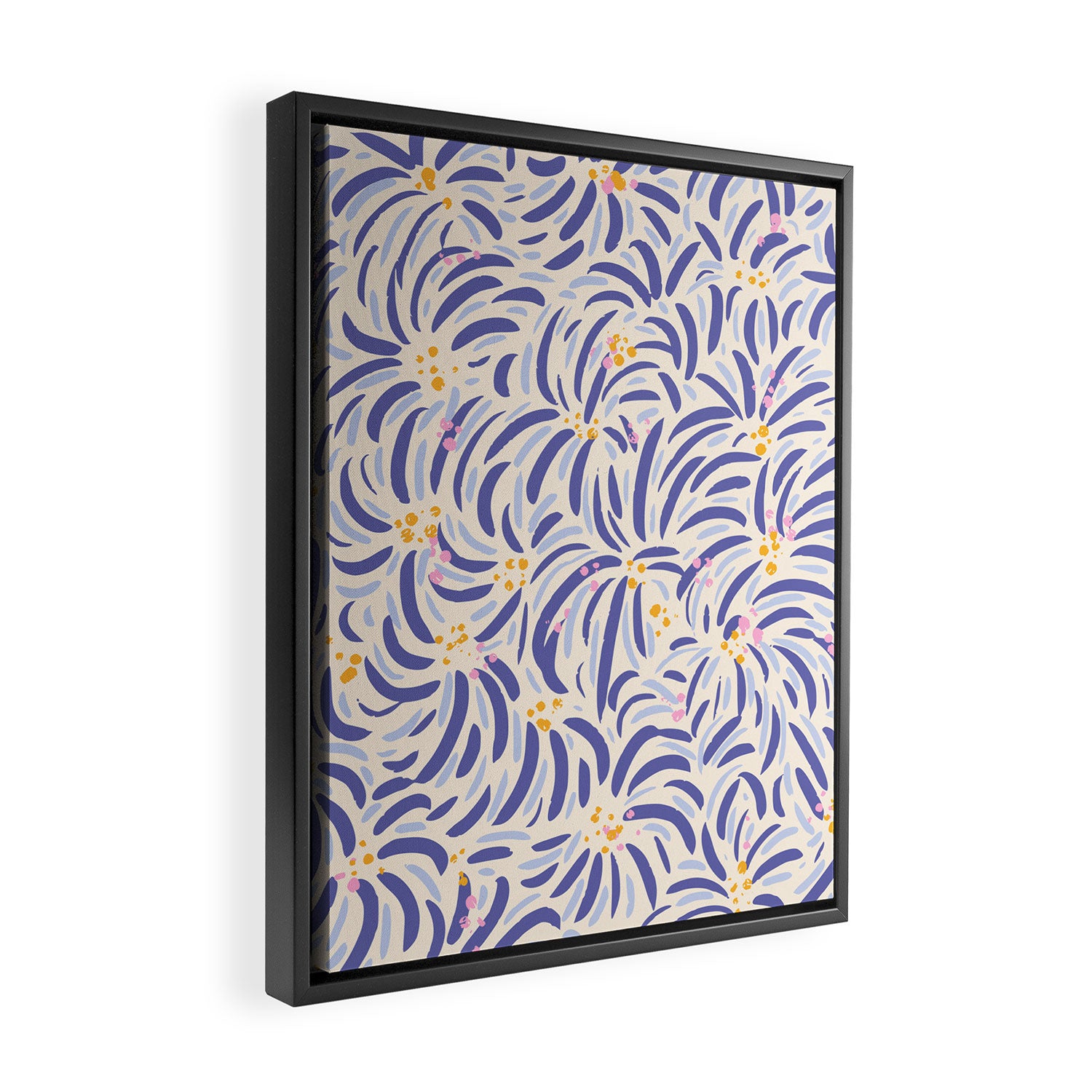 Powerful and floral pattern invers Framed Canvas Print Gallery Image 2