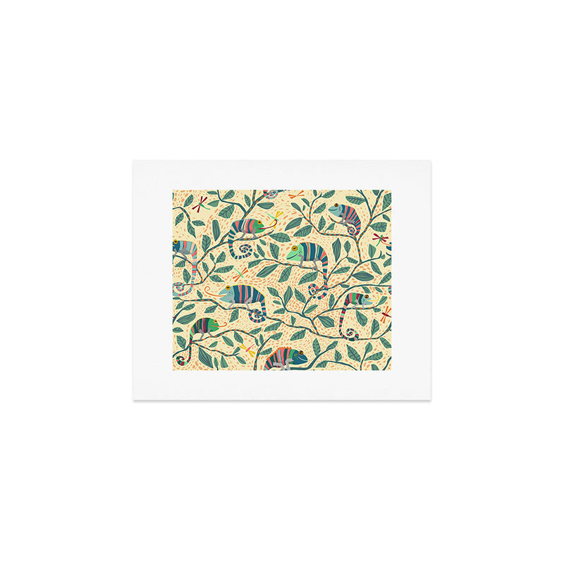 Quirky Chameleon family Art Print Gallery Image 1