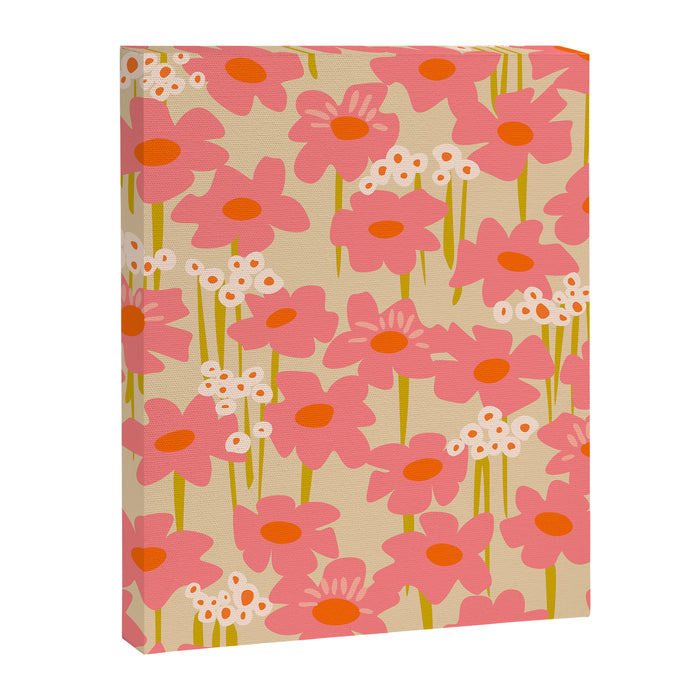 Relax in your summer meadow - floral shapes pattern Canvas Print Gallery Image 1