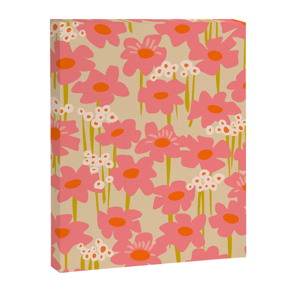 Relax in your summer meadow - floral shapes pattern Canvas Print Gallery Image 6